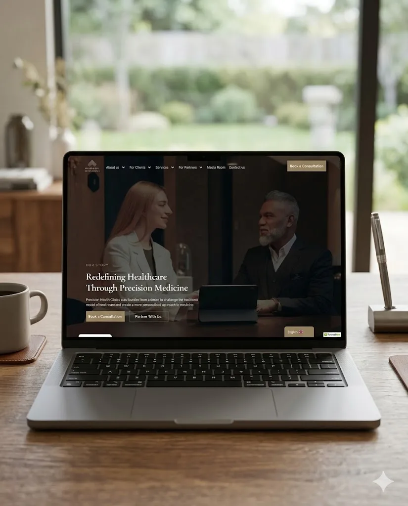 Website built for Precision Health Clinics — precision medicine and genomics clinic website with online booking