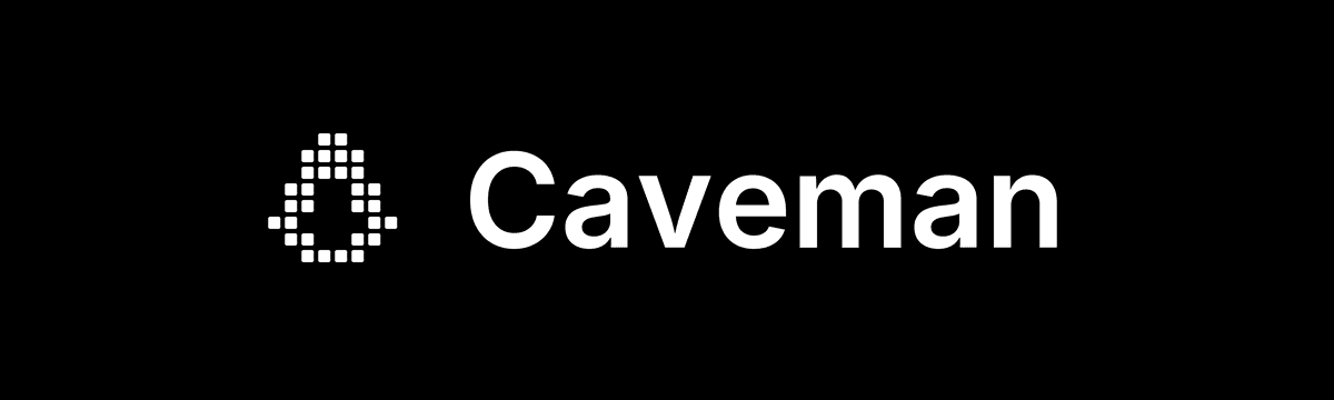 Caveman project logo banner — cave-painting aesthetic over the project title